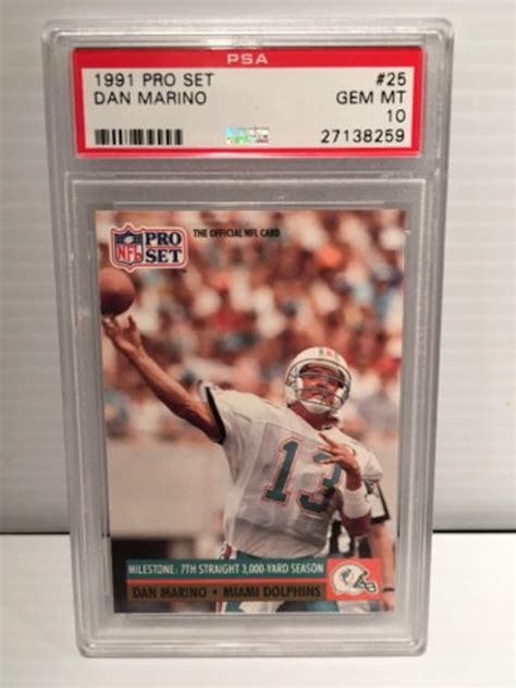 The 1984 Topps Dan Marino Rookie Card, 123, is Dan Marinos most valuable rookie card and one of the most sought-after football cards of the 1980s. . Dan marino pro set card